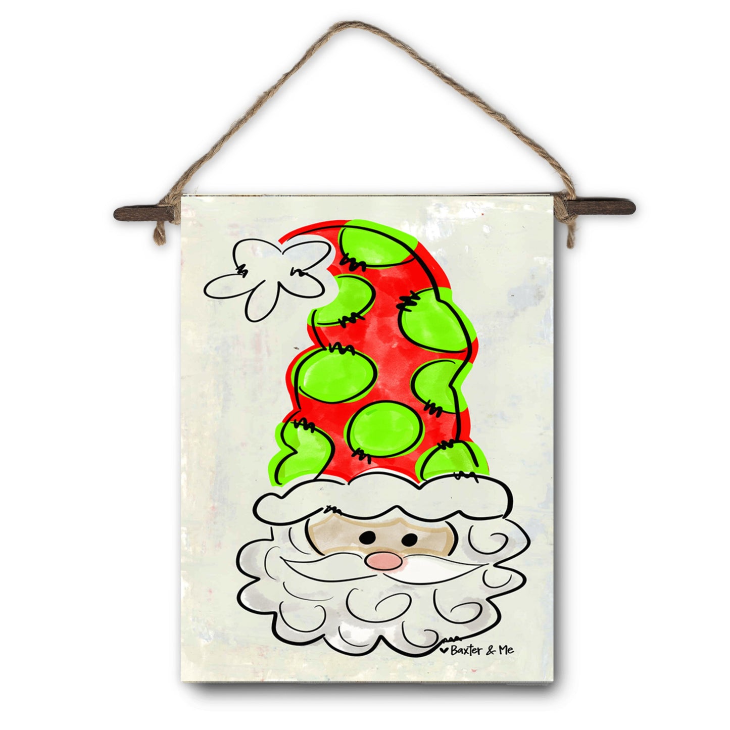 Santa With Tall Hat Mini Wall Hanging