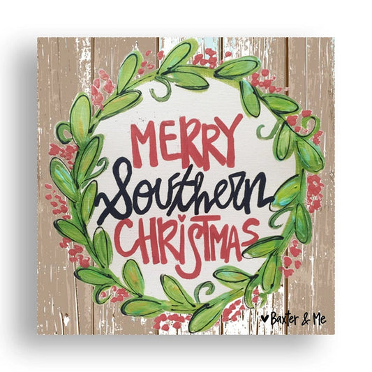 Merry Southern Christmas - Wrapped Canvas