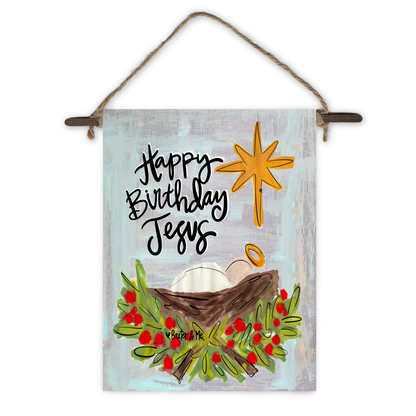 Happy Birthday Jesus  Mini Wall Hanging