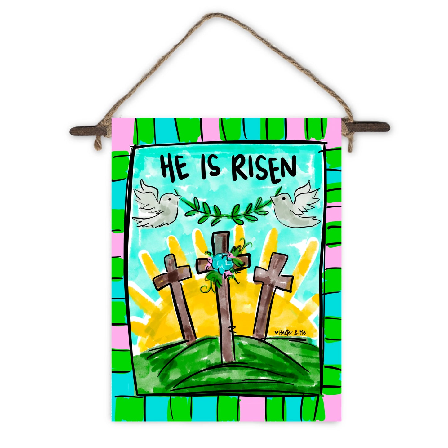 He is Risen Doves Mini Wall Hanging