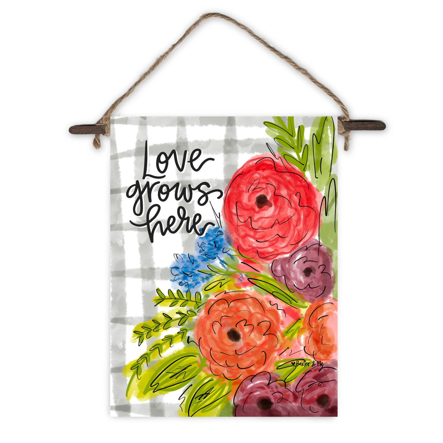 Love Grows Here Mini Wall Hanging