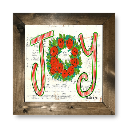 Joy Wreath - Framed Art