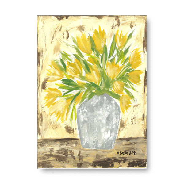 Yellow Tulips - Wrapped Canvas