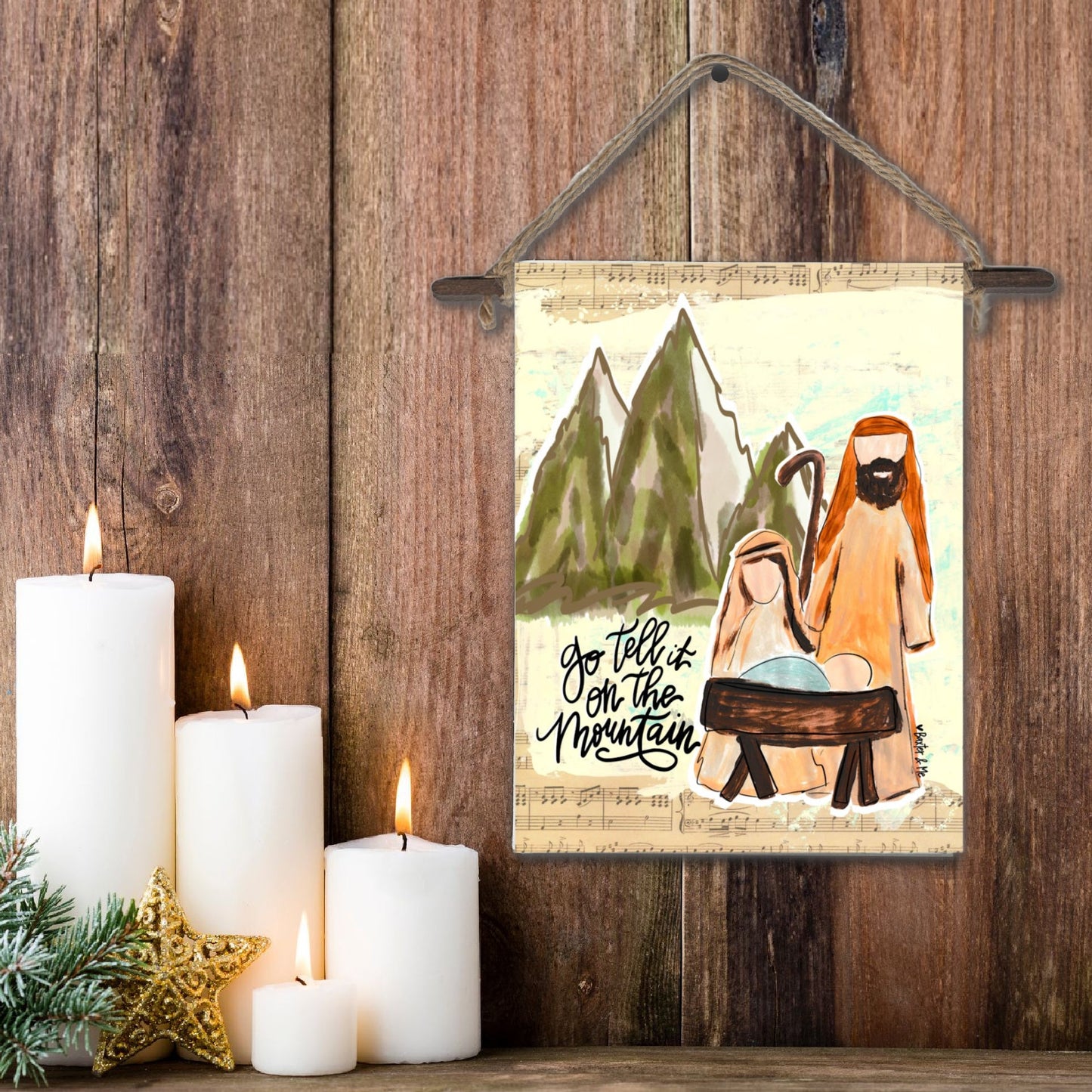 Go Tell it on the Mountain Nativity Mini Wall Hanging