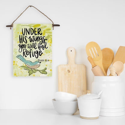 Under His Wings You will Find Refuge Mini Wall Hanging