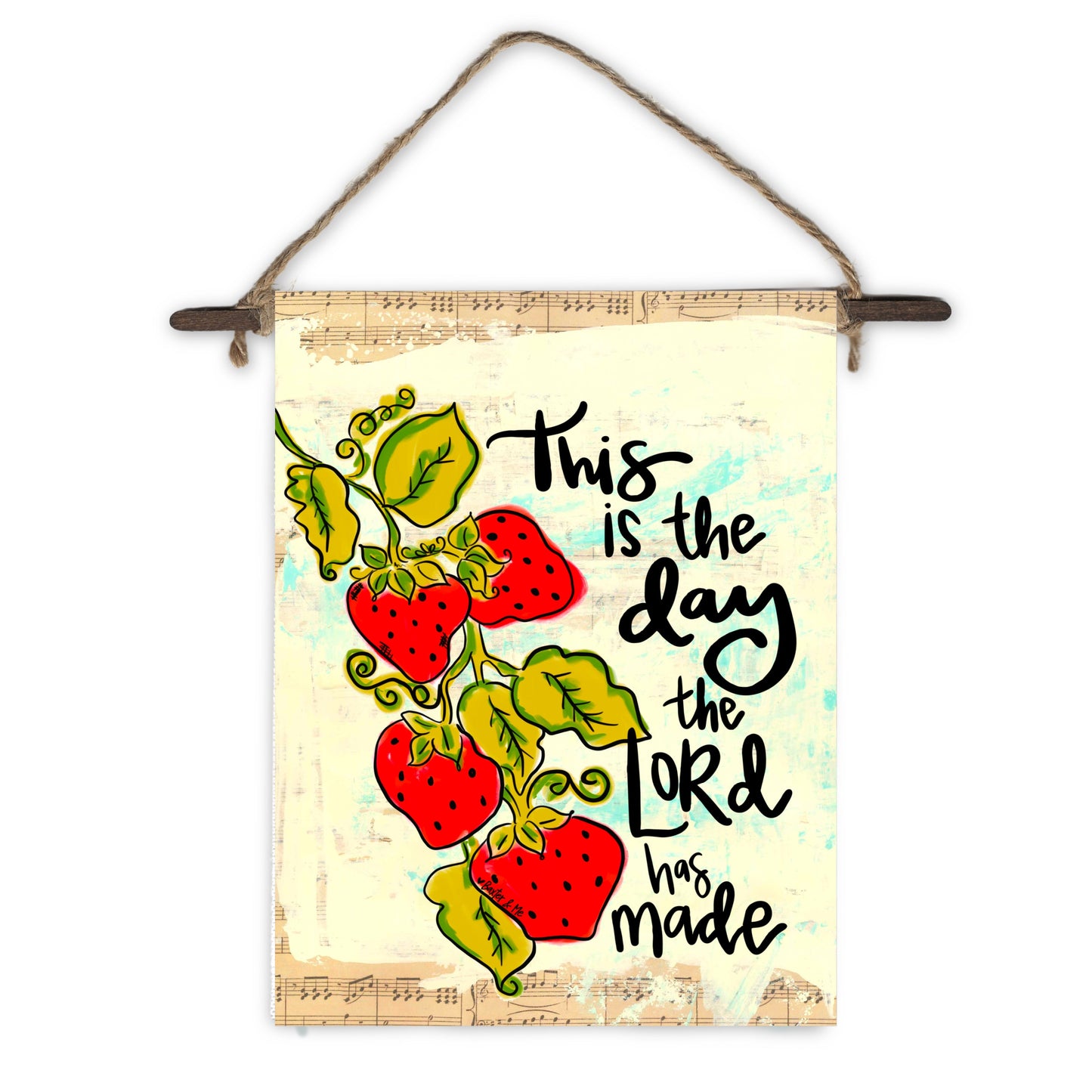 This is the Day Strawberry Vine Mini Wall Hanging