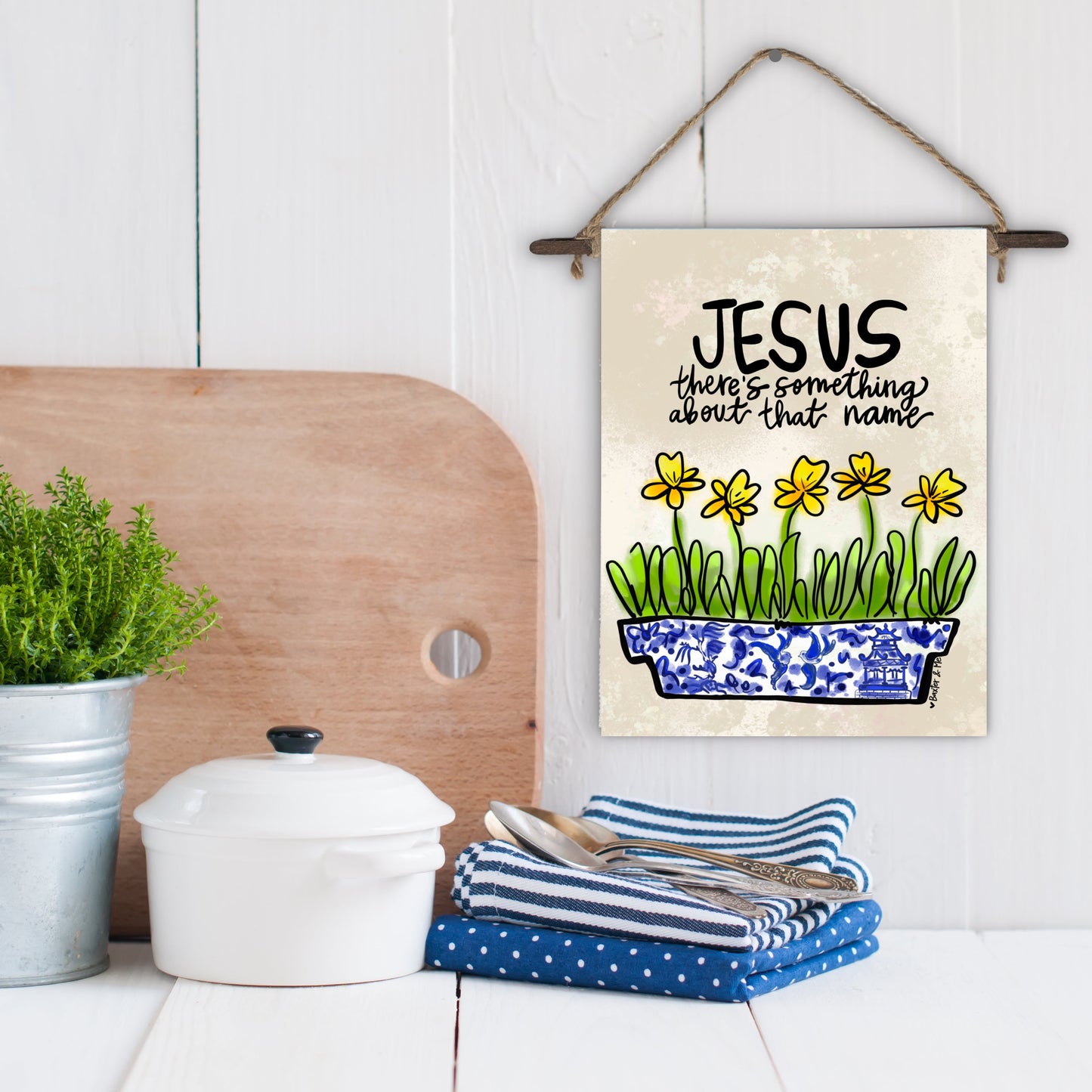 Jesus Something About that Name Mini Wall Hanging