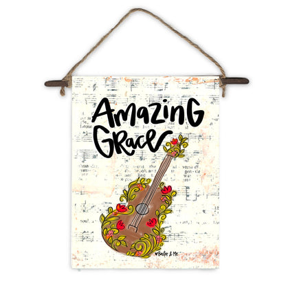 Amazing Grace Guitar Mini Wall Hanging