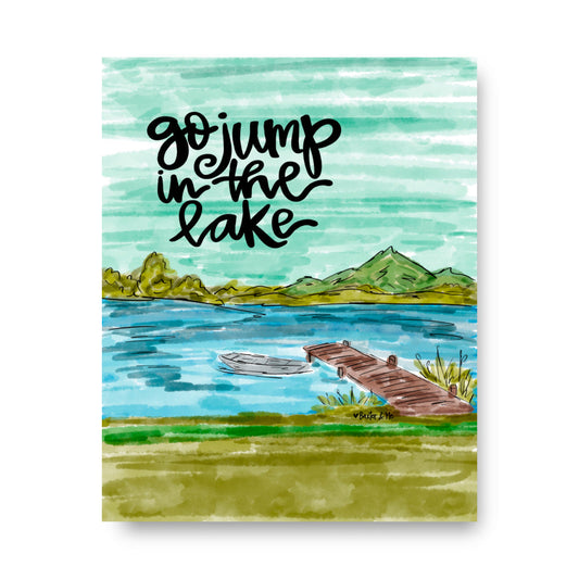 Go Jump in the Lake Wrapped Canvas