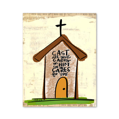 Cast Your Cares Wrapped Canvas