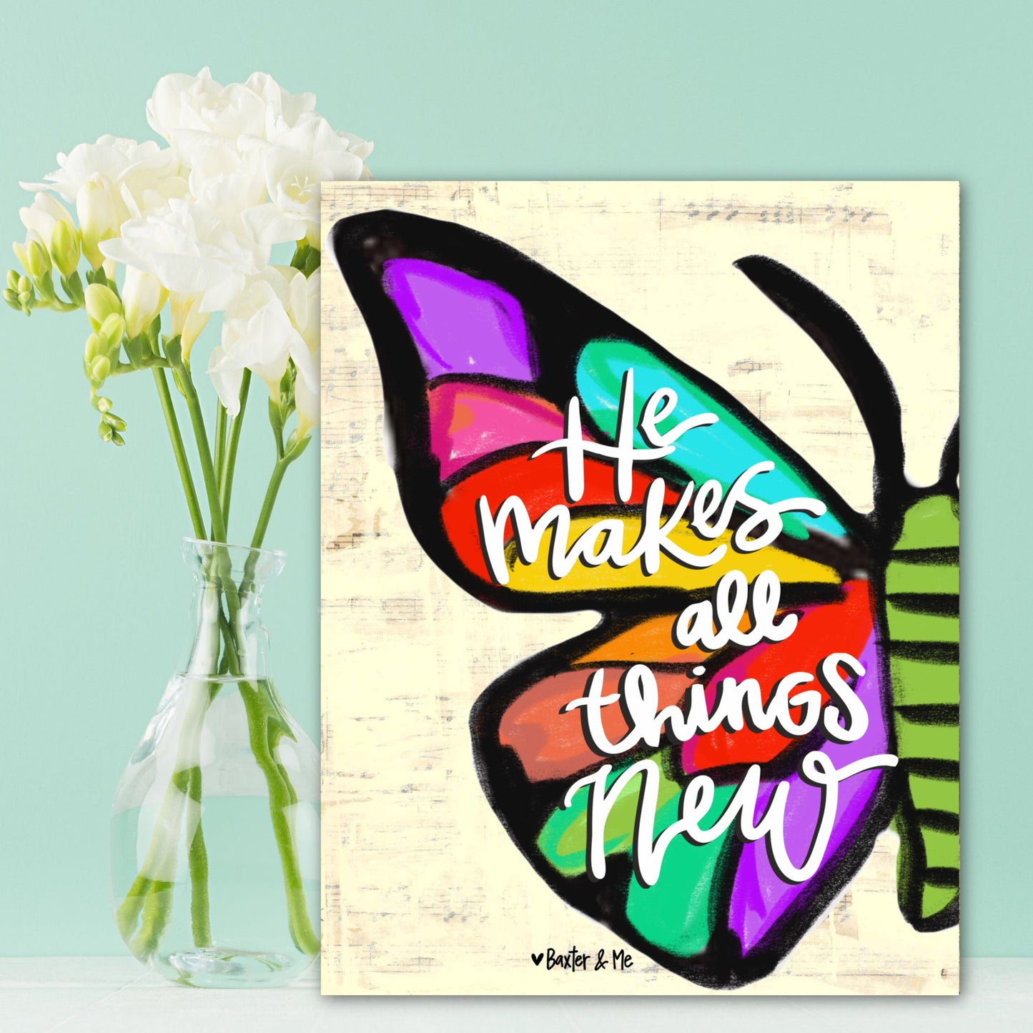 He Makes All Things New Butterfly Wrapped Canvas - 8" x 10"