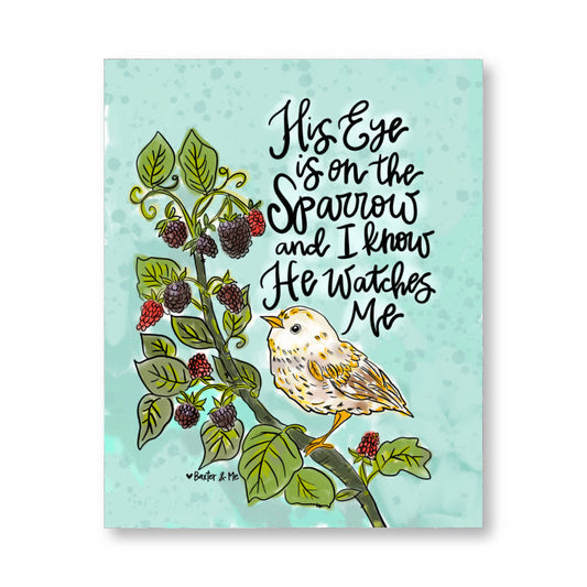 His Eye is on the Sparrow Wrapped Canvas