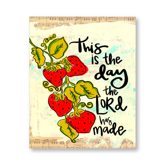 This is the Day Strawberry Vine Wrapped Canvas