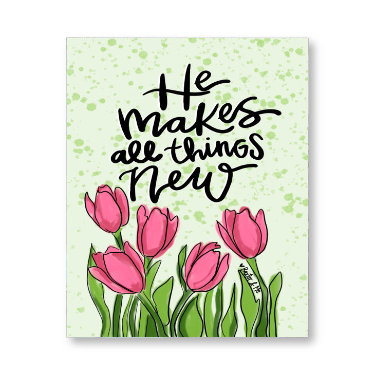 All Things New Tulips Wrapped Canvas