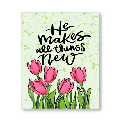 All Things New Tulips Wrapped Canvas