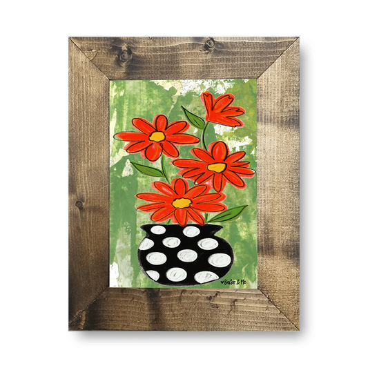 Polka Dot Vase - Framed Art