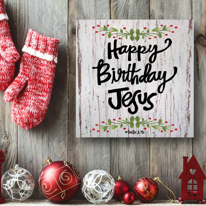 TYPO - Decorazione natalizia con scritta Happy Birthday Jesus