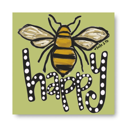Bee Happy Wrapped Canvas