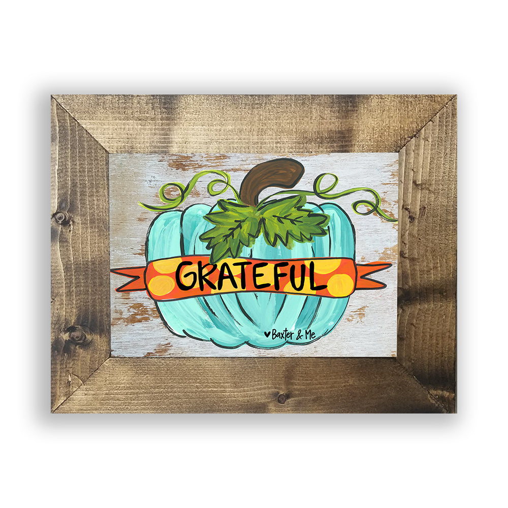 Grateful Pumpkin 8" x 10" - Framed Art