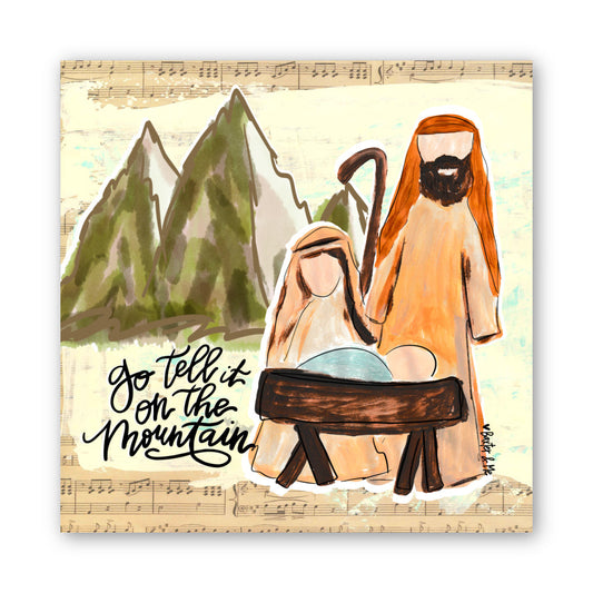 Go Tell it on the Mountain Nativity Wrapped Canvas