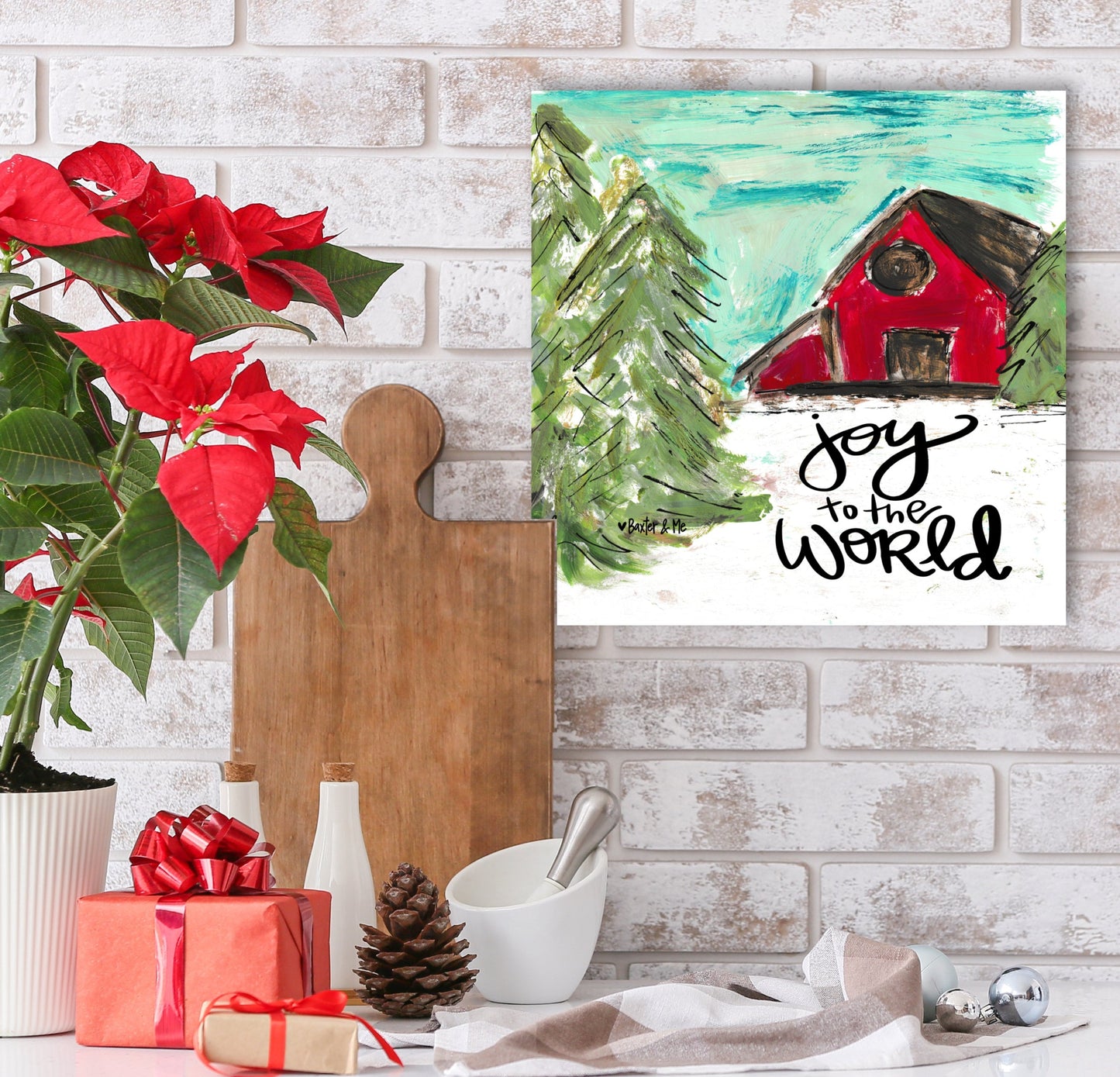 Joy to the World Barn Wrapped Canvas