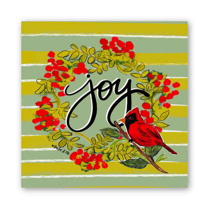 Joy Cardinal Wrapped Canvas