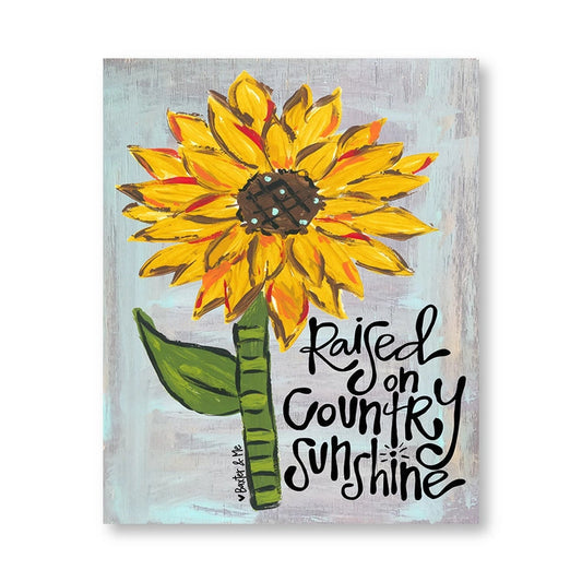 Raised On Country Sunshine - Wrapped Canvas