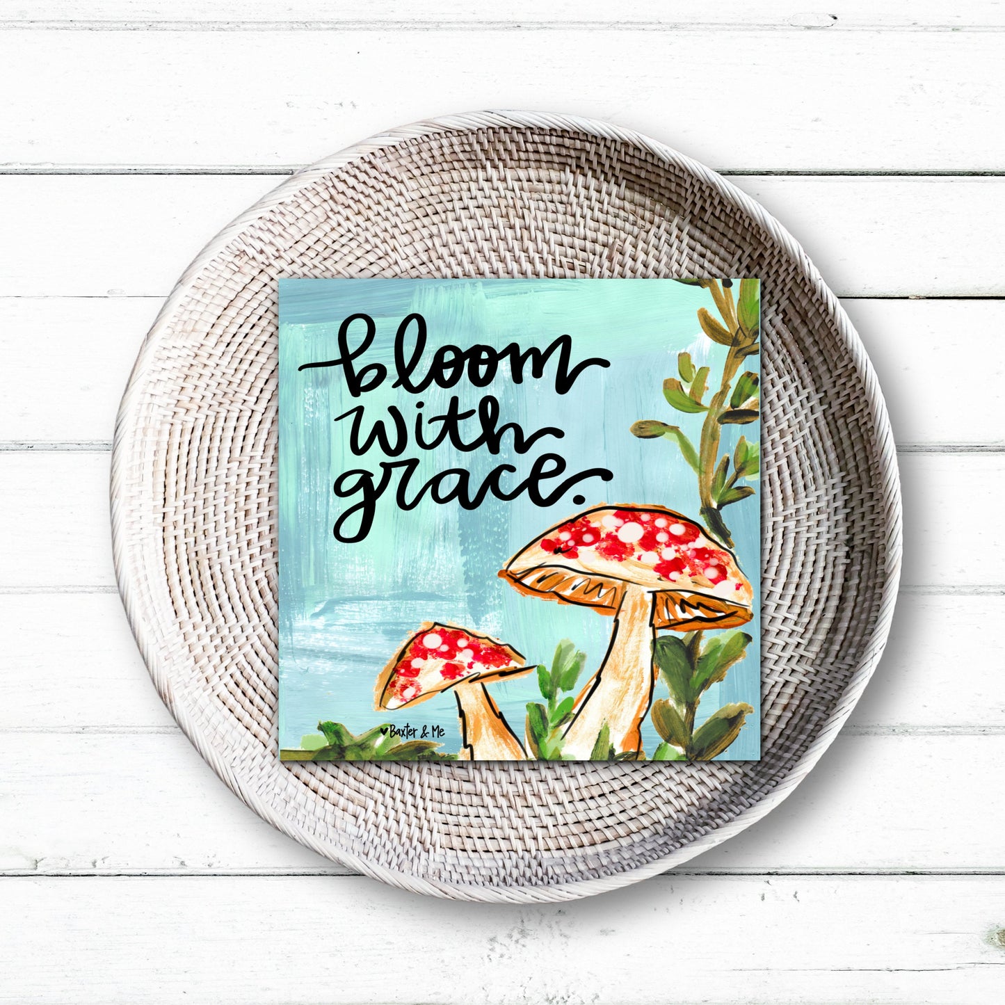 Bloom with Grace Mushroom Wrapped Canvas