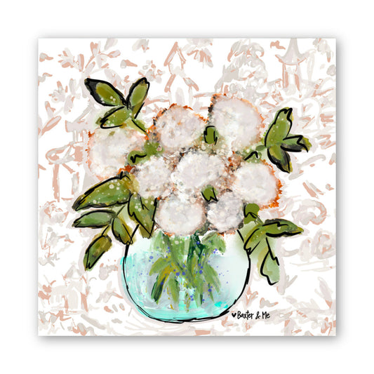 All Neutral Floral Wrapped Canvas