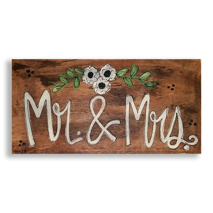 Mr & Mrs - Wrapped Canvas; 12" x 24"