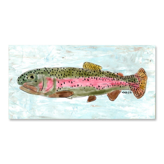 Rainbow Trout Wrapped Canvas; 12" x 24"