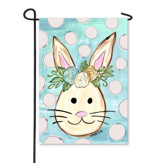 Polka Dot Bunny Garden Flag