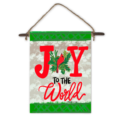 Joy to the World Red Bird Mini Wall Hanging