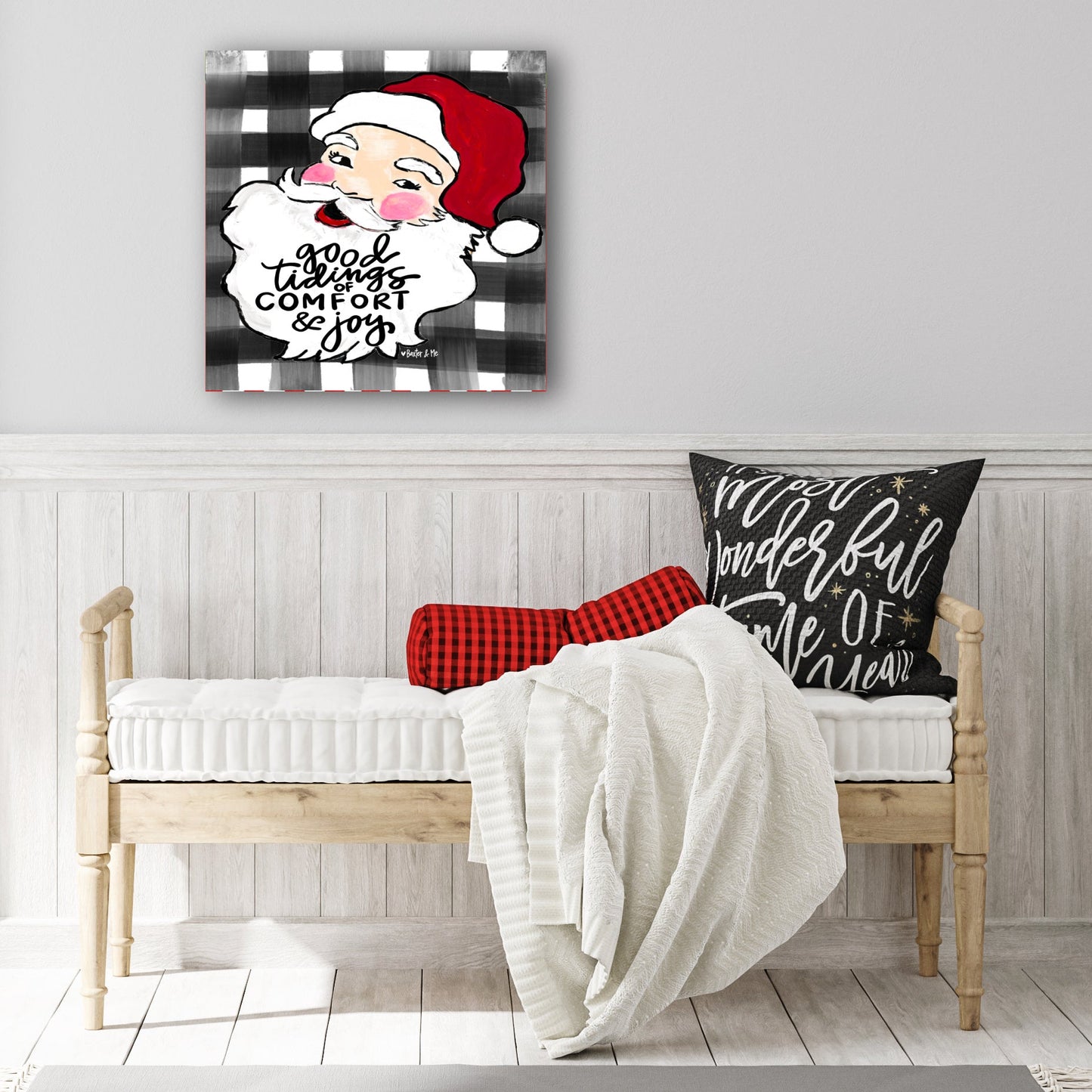 Good Tidings Santa Wrapped Canvas