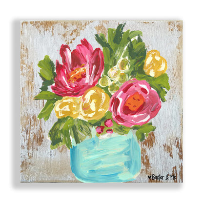 Flowers In A Vase - Wrapped Canvas