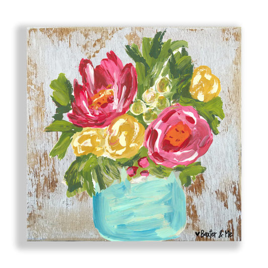 Flowers In A Vase - Wrapped Canvas