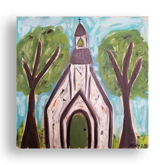 Simple Church - Wrapped Canvas, 20" x 20"