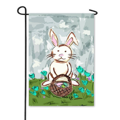 Bunny With Basket Garden Flag