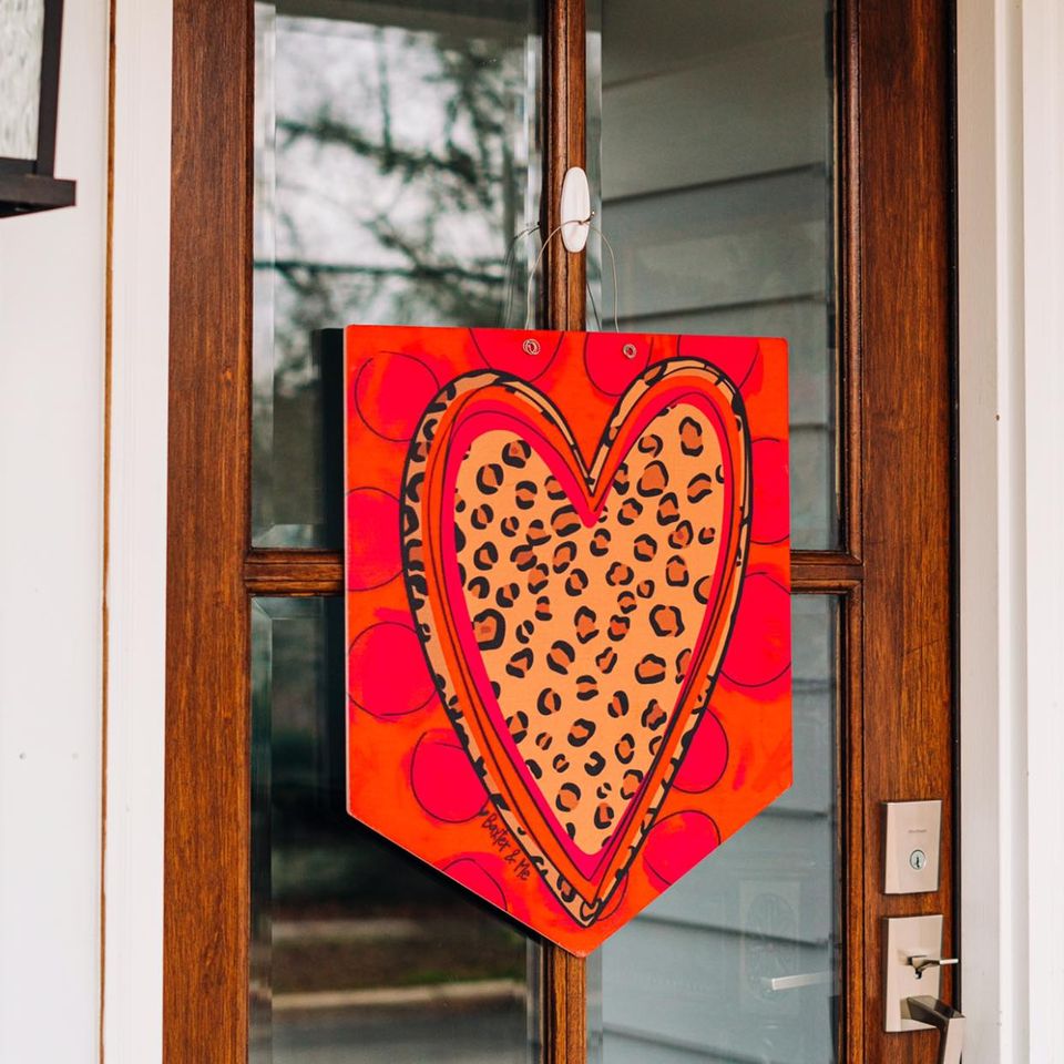 Leopard Heart Door Hanger