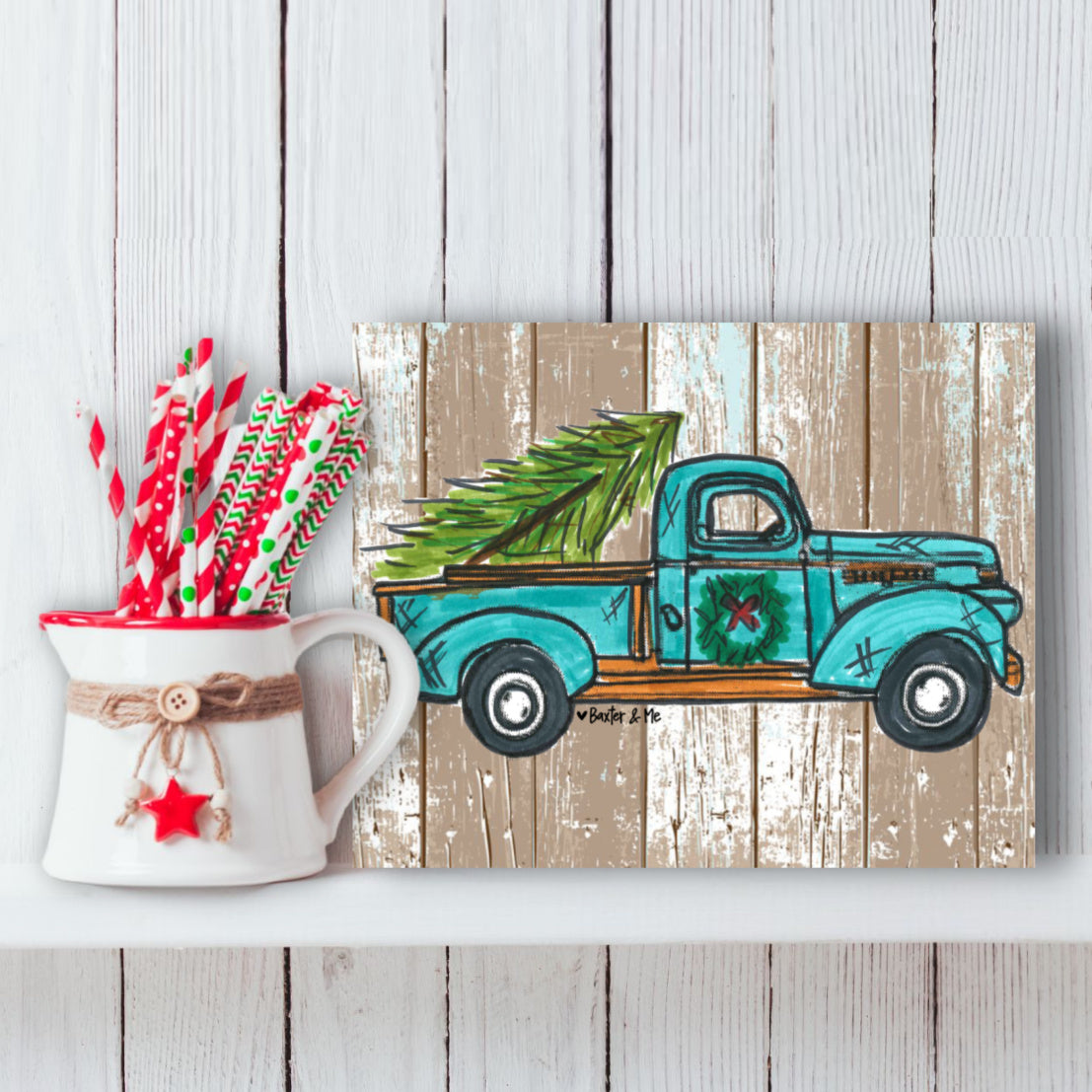 Vintage Truck - Wrapped Canvas, 8" x 10"