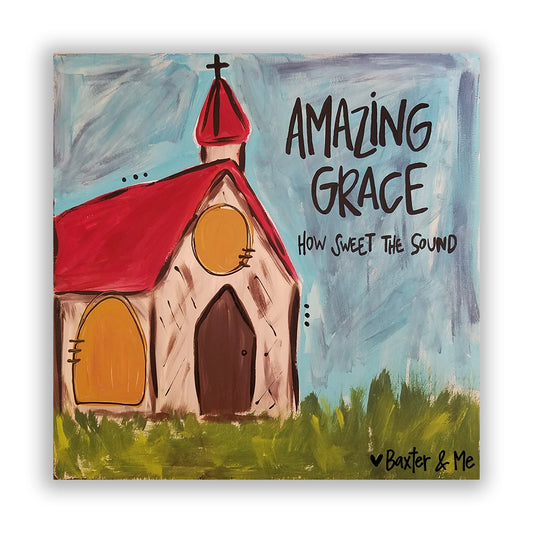 Amazing Grace How Sweet the Sound - Wrapped Canvas, 12" x 12"