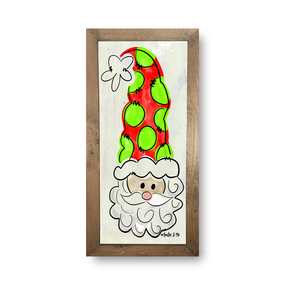 Santa With Tall Hat - Framed Art