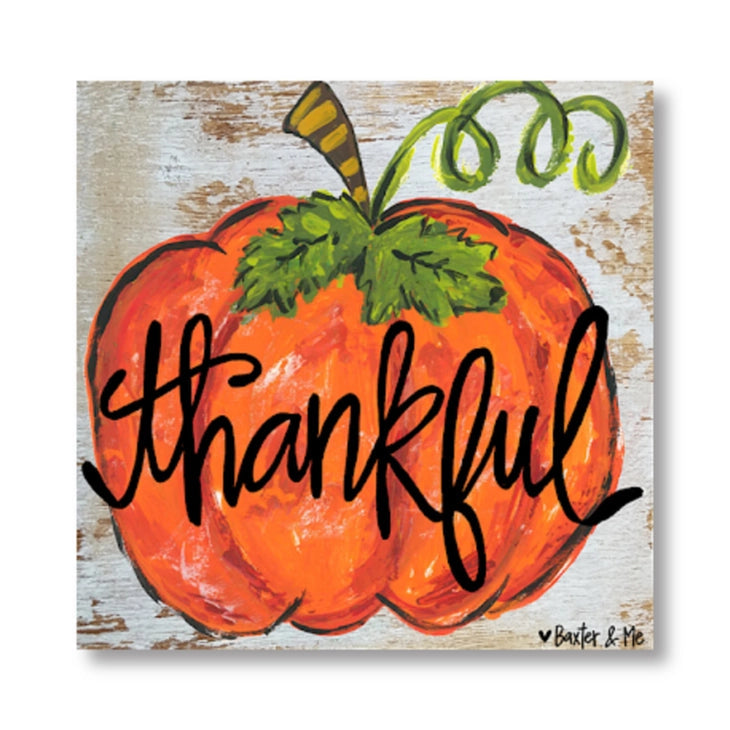 Thankful Pumpkin - Wrapped Canvas