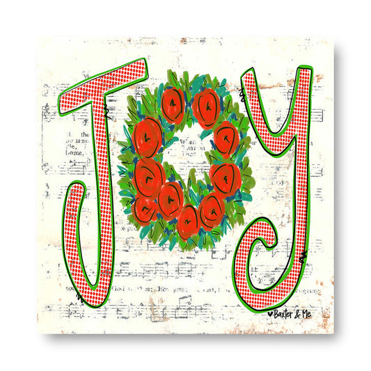 Joy Wreath - Wrapped Canvas