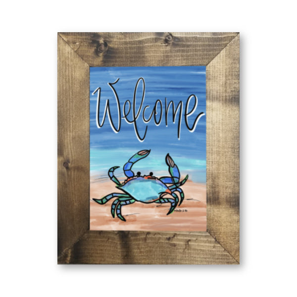 Blue Crab - Framed Art; 8" x 10"