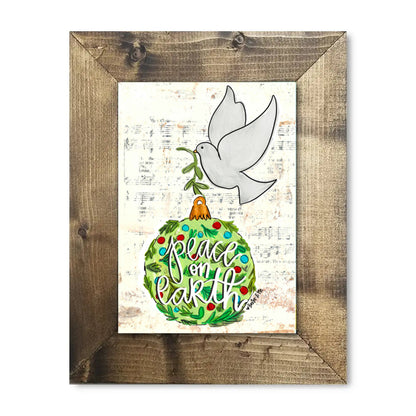Peace on Earth Dove Ornament Framed Art