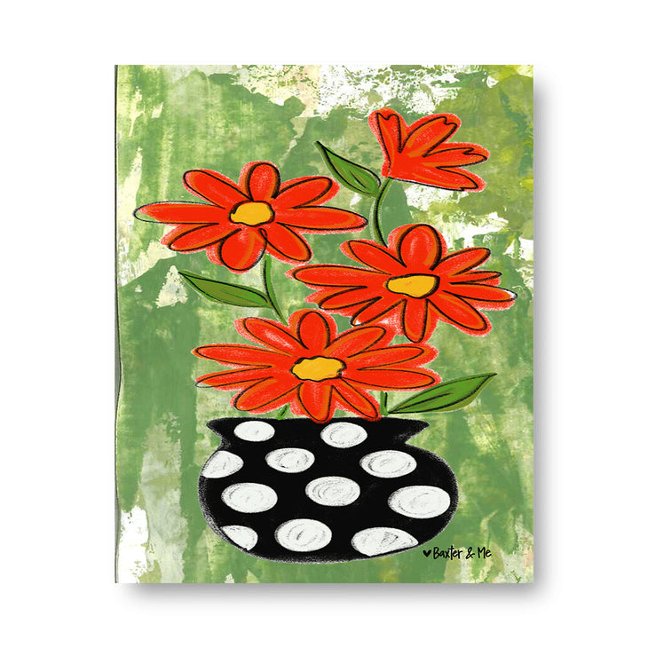 Polka Dot Vase - Wrapped Canvas