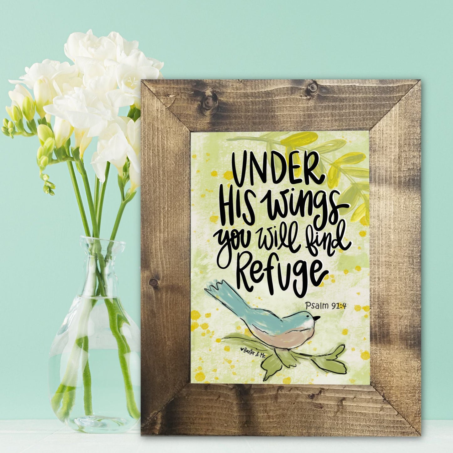 Under His Wings You will Find Refuge Framed Art