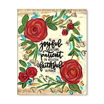 Joyful Patient Faithful - Wrapped Canvas