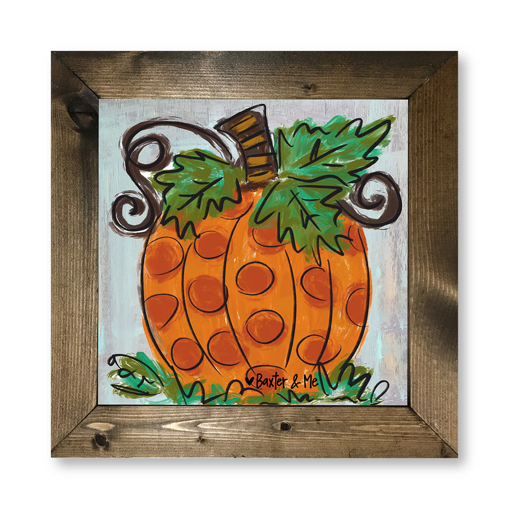 Polka Dot Pumpkin - Framed Art